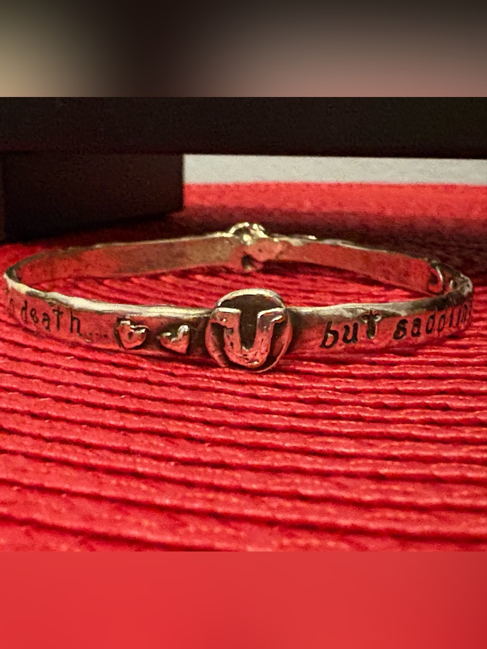 Silver- Inspirational Heart Bangle Bracelet - Women Jewelry